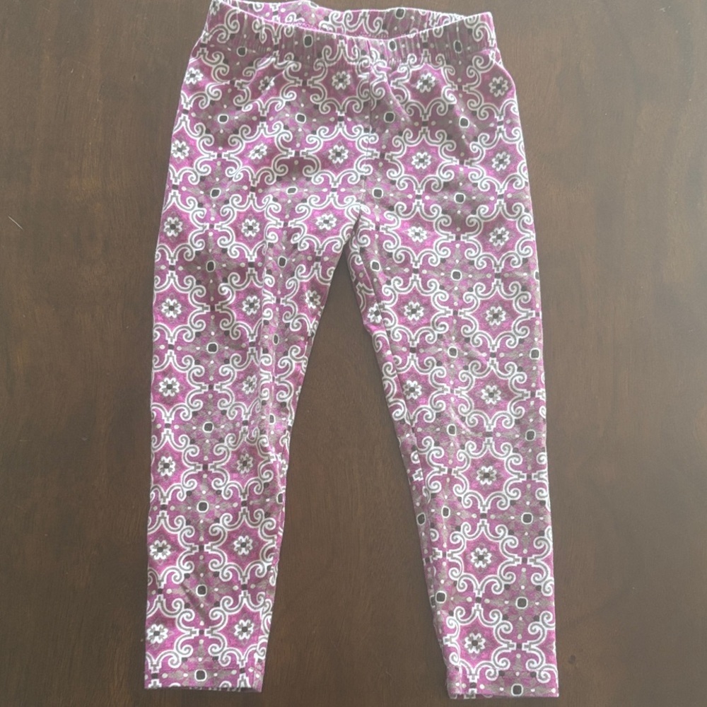 HANNA ANDERSSON GIRLS LEGGINGS PANTS BOTTOMS WINTER FALL PINK WHITE SZ 4 100